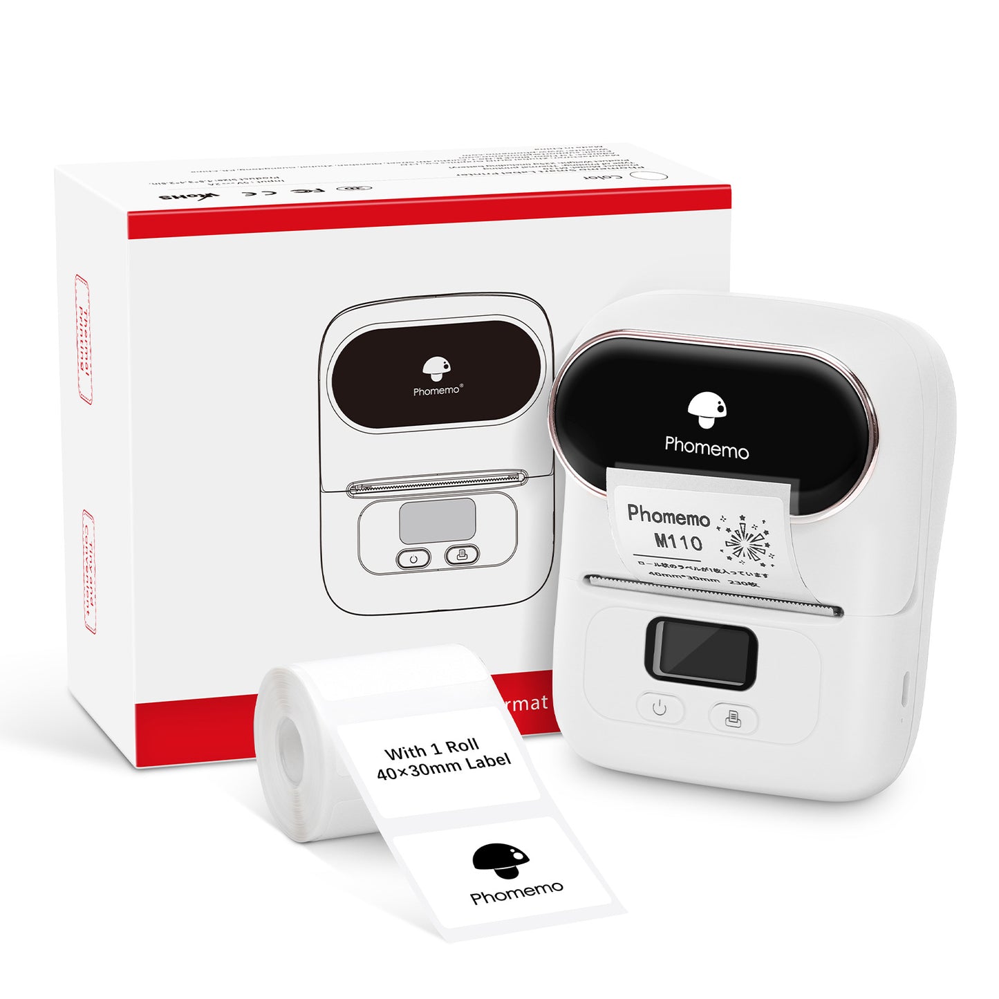 phomemo 値札プリンター 家庭用衣料品タグ サーマルプリンター ハンドヘルドバーコードプリンター