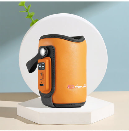 🍼USBベビーボトルウォーマー 🌡️ ミルク加熱器＆育児用ポータブル旅行カバー 🏠家庭用断熱サーモスタット付き